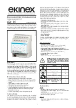 Предварительный просмотр 1 страницы Ekinex EK-FE1-TP Quick Start Manual