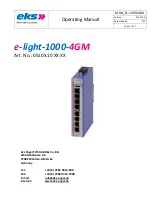 Preview for 1 page of eks e-light-1000-4GM Operating Manual