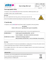 Preview for 3 page of eks e-light-1000-4GM Operating Manual