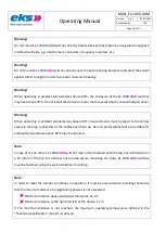 Preview for 18 page of eks e-light-1000-4GM Operating Manual