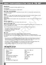 Preview for 8 page of El-Björn A 75 BT Instruction Manual