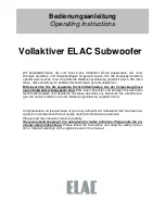 ELAC MicroSUB 2010 BT Manual preview