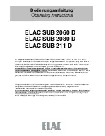 Preview for 1 page of ELAC SUB 2060 D Operating Instructions Manual