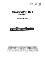 Preview for 1 page of ELAN Lighting CLASSICBAR 1831 MATRIX User Manual