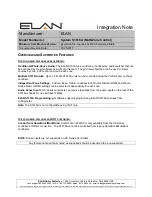 Elan S1616A Integration Note предпросмотр