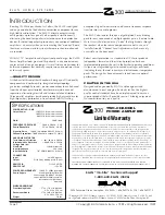 Предварительный просмотр 2 страницы Elan Z-300 Installation Manual