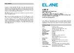 Preview for 1 page of Elane USB10 Operating Instructions