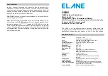 Preview for 1 page of Elane USB5 User Manual