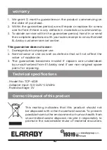 Preview for 9 page of ELARABY TORNADO TCP-61DB Manual