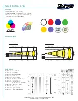 Предварительный просмотр 2 страницы Elation CMY Zoom 575E Technical Specifications