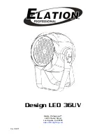 Preview for 1 page of Elation Design LED 36UV Manual