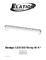 Предварительный просмотр 1 страницы Elation Design LED 60 Strip II WA Manual