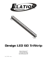 Elation Design LED 60 TriStrip Owner'S Manual preview