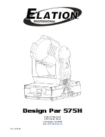 Предварительный просмотр 1 страницы Elation Design Par 575H Manual