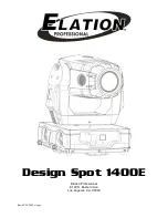 Elation Design Spot 1400E Owner'S Manual preview