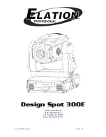 Elation Design Spot 300E Manual предпросмотр