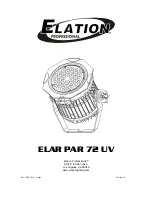 Предварительный просмотр 1 страницы Elation ELAR PAR 72 UV Manual