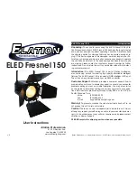 Elation ELED Fresnel 150 User Instructions preview