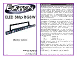 Preview for 1 page of Elation ELED STRIP User Instructions