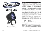 Предварительный просмотр 1 страницы Elation EPAR QA User Instructions