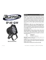 Preview for 1 page of Elation Epar QW User Instructions