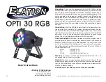 Elation Opti 30 RGB User Instructions предпросмотр