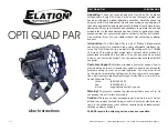 Предварительный просмотр 1 страницы Elation Opti Quad Par User Instructions