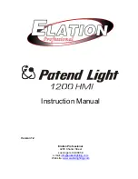 Elation Patend Light 1200 HMI Instruction Manual предпросмотр