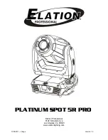 Preview for 1 page of Elation PLATINUM SPOT 15R PRO User Manual