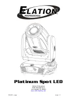 Предварительный просмотр 1 страницы Elation Platinum Spot LED Manual