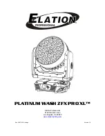 Elation Platinum Wash ZFX Pro XL User Manual preview