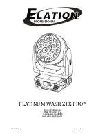 Предварительный просмотр 1 страницы Elation PLATINUM WASH ZFX PRO Manual