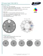 Предварительный просмотр 2 страницы Elation Power Spot 700 CMY II Technical Specifications