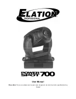 Elation Power Spot 700 User Manual preview