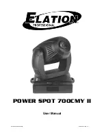 Предварительный просмотр 1 страницы Elation POWER SPOT 700CMY II User Manual