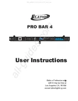 Preview for 1 page of Elation PRO BAR 4 User Instructions