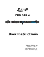 Preview for 1 page of Elation PRO BAR $ User Instructions