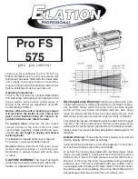 Preview for 1 page of Elation Pro FS 575 Operating Instructions