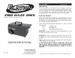 Elation PRO HAZE DMX User Instructions preview