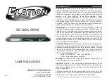 Elation Show Designer Disk Drive SD User Instructions preview