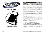 Elation TVL1000 User Instructions предпросмотр