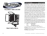 Preview for 1 page of Elation TVL3000-II CW User Instructions