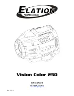 Предварительный просмотр 1 страницы Elation Vision Color 250 Manual