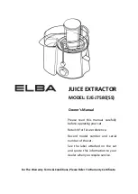 Предварительный просмотр 1 страницы Elba EJE-J7580(SS) Owner'S Manual