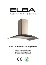 Elba STELLA 90-IS BGX Installation Manual And Operation Manual предпросмотр