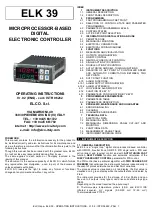 ELCO spa ELK 39 Operating Instructions Manual предпросмотр