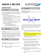 Предварительный просмотр 1 страницы Elcomponent AEM33 V 485 DIN Quick Start Manual