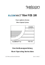 Elcon Elconnect Fiber FOS 100 Short Operating Instructions предпросмотр