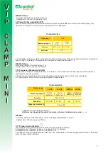 Preview for 9 page of Elcontrol VIP CLAMP MINI Series User Manual