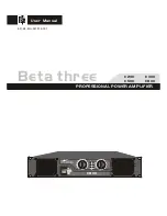 Preview for 1 page of Elder Audio Beta Three E200 User Manual